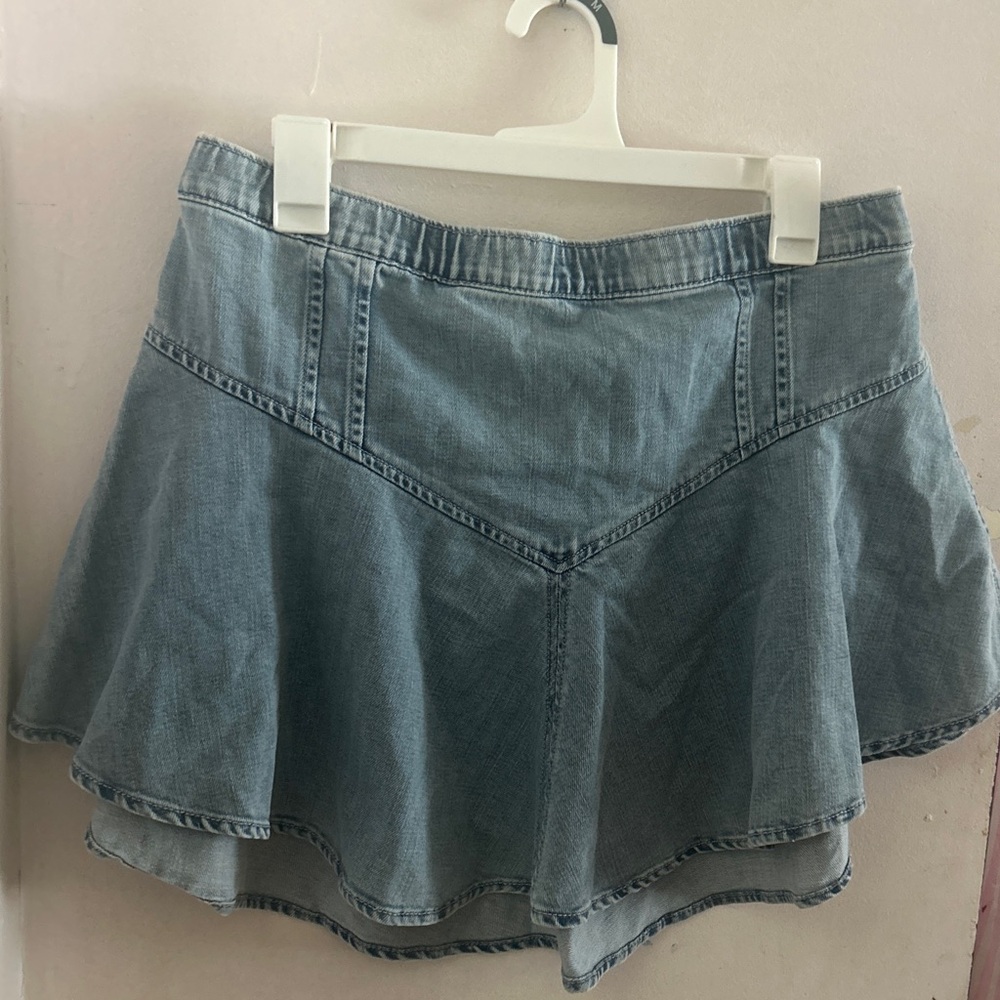 Aerie Gray Asymmetrical Skater Mini Skirt